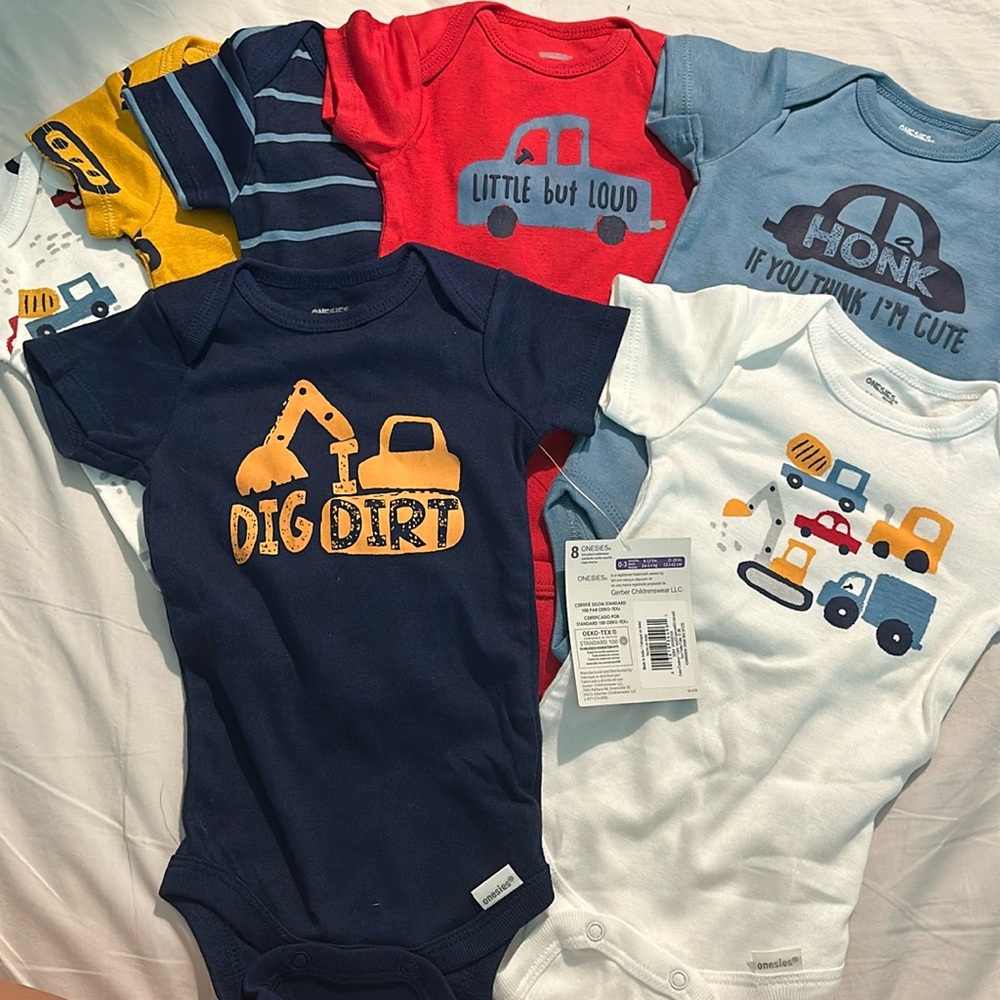 8 cotton boys onesies